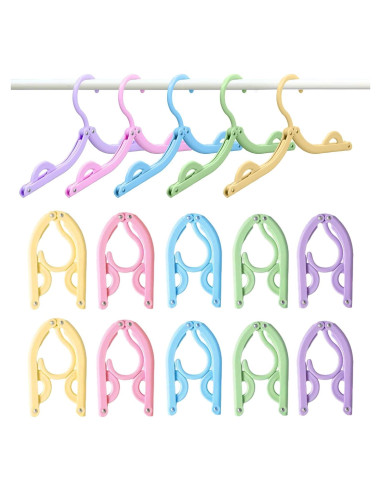 10 Perchas de Viaje Plegables ZSFUMYU Coloridas 46x16.5cm