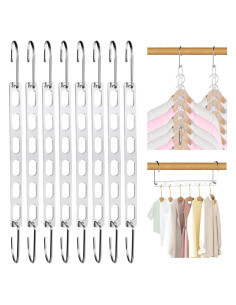 8 Perchas Ahorra Espacio Genérico Plegables Metal 0.57 kg