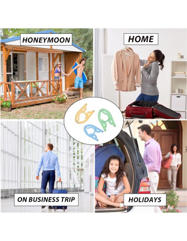 10 Perchas de Viaje Plegables ZSFUMYU Coloridas 46x16.5cm