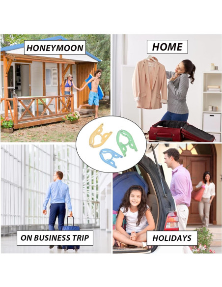 10 Perchas de Viaje Plegables ZSFUMYU Coloridas 46x16.5cm