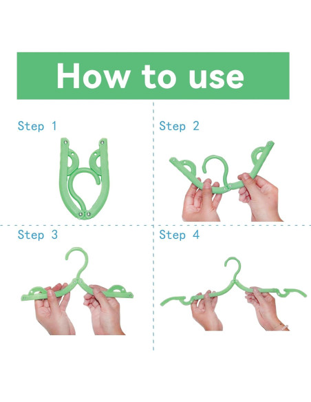 10 Perchas de Viaje Plegables ZSFUMYU Coloridas 46x16.5cm