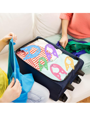 10 Perchas de Viaje Plegables ZSFUMYU Coloridas 46x16.5cm