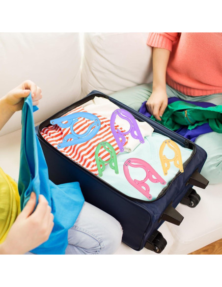 10 Perchas de Viaje Plegables ZSFUMYU Coloridas 46x16.5cm