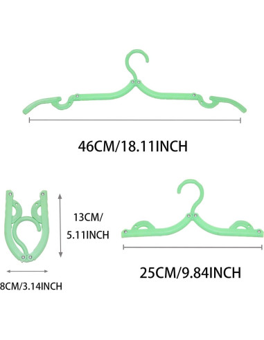 10 Perchas de Viaje Plegables ZSFUMYU Coloridas 46x16.5cm
