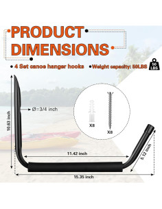 Soporte de Almacenamiento para Kayak JaGely 39x27cm 4 Ganchos 2