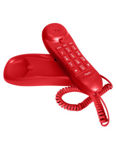 Teléfono de Pared Rojo Slimline Blue Donuts con Memoria