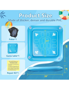 Mesa Inflable Flotante para Piscina Lucky Mami 101.6cm con Cartas 2