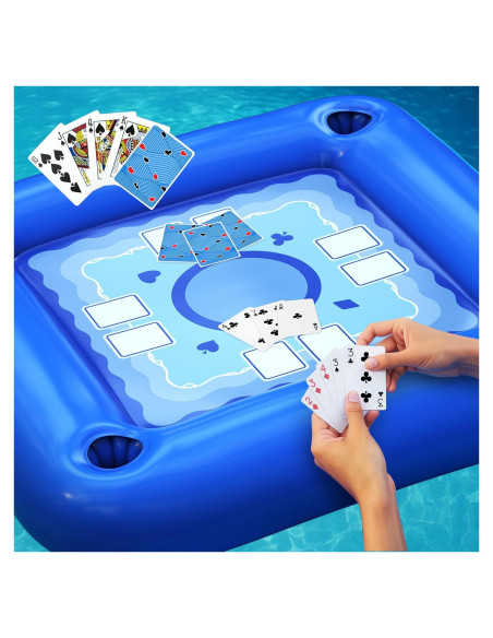 Mesa Flotante para Piscina DIMROM con Portavasos y Cartas
