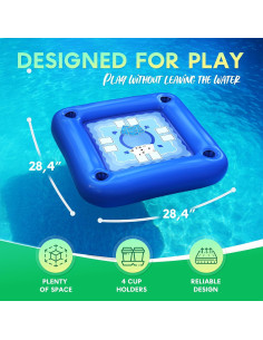 Mesa Flotante para Piscina DIMROM con Portavasos y Cartas 2