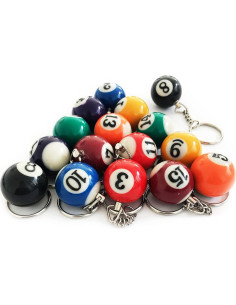 Llaveros de Bola de Billar JUSTAUS 16 Pcs Multicolor 2