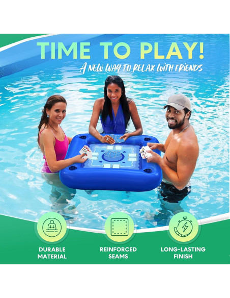 Mesa Flotante para Piscina DIMROM con Portavasos y Cartas