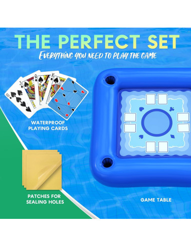 Mesa Flotante para Piscina DIMROM con Portavasos y Cartas