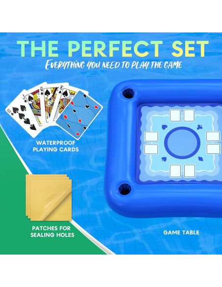 Mesa Flotante para Piscina DIMROM con Portavasos y Cartas