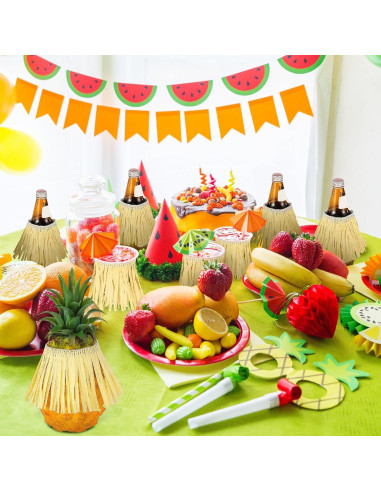 Faldas de Mesa Hawaianas de Papel 4 Rollos 1.19 x 9.14 m