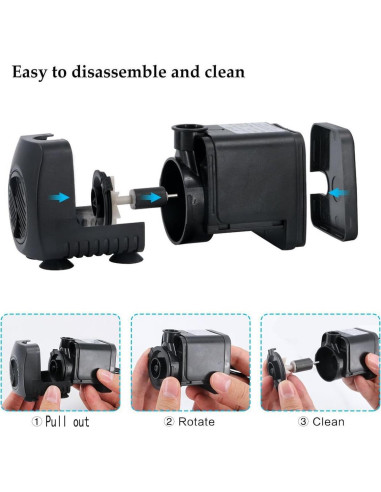 Bomba de Agua Lewisia 15W con 12 Luces LED y Cabezal Negro