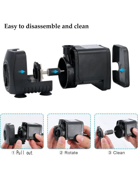 Bomba de Agua Lewisia 15W con 12 Luces LED y Cabezal Negro