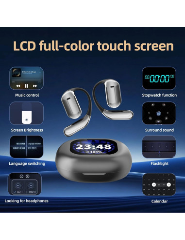 Auriculares de Traducción AI Miniso, Bluetooth 5.4, Pantalla Táctil