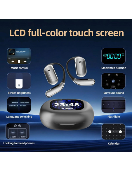 Auriculares de Traducción AI Miniso, Bluetooth 5.4, Pantalla Táctil