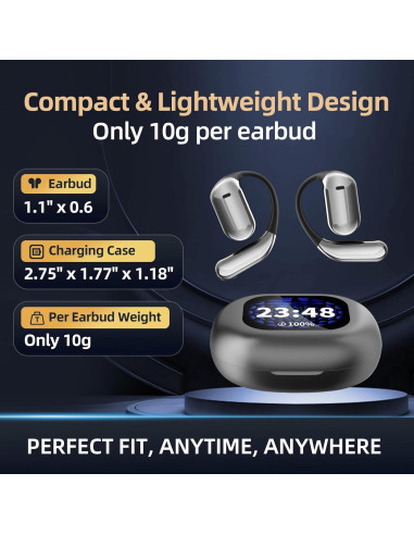 Auriculares de Traducción AI Miniso, Bluetooth 5.4, Pantalla Táctil