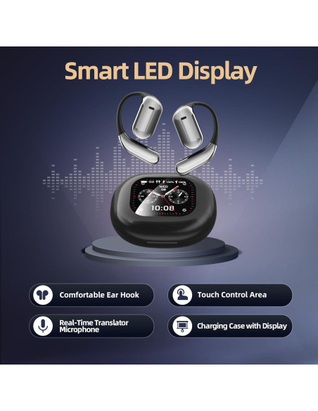 Auriculares de Traducción AI Miniso, Bluetooth 5.4, Pantalla Táctil