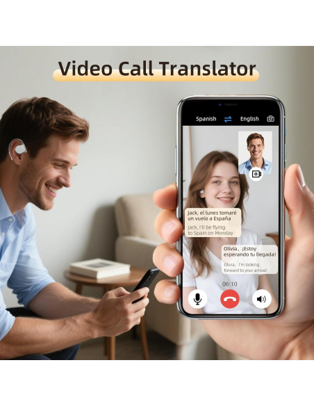 Auriculares de Traducción AI SORNBEO con 144 Idiomas y 5 Modos