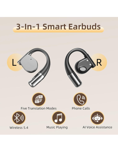 Auriculares de Traducción AI SORNBEO con 144 Idiomas y 5 Modos