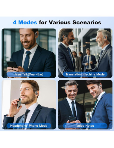 Auriculares de Traducción AI 3-en-1 KingAnDa - Negro