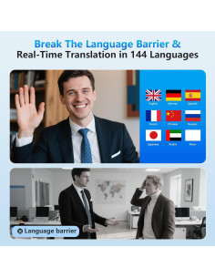 Auriculares Traductores AI Q16S - 144 Idiomas, Bluetooth 5.4 2