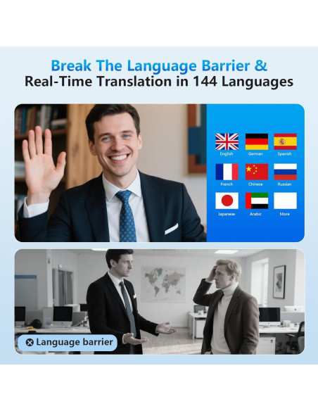 Auriculares Traductores AI Q16S - 144 Idiomas, Bluetooth 5.4