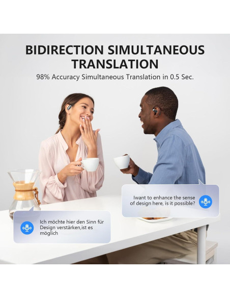 Auriculares Traductores AI Q16S - 144 Idiomas, Bluetooth 5.4