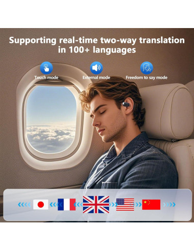 Auriculares Traductores AI Q16S - 144 Idiomas, Bluetooth 5.4