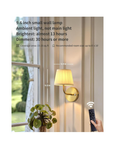 Aplique de Pared Inalámbrico PUSU Dorado 24.4 cm Juego de 2