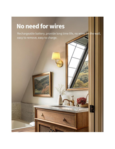 Aplique de Pared Inalámbrico PUSU Dorado 24.4 cm Juego de 2