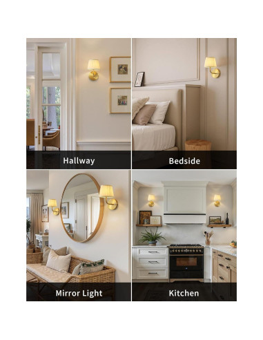 Aplique de Pared Inalámbrico PUSU Dorado 24.4 cm Juego de 2