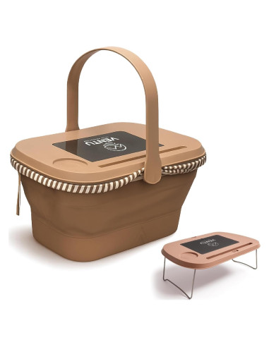 Cesta de Picnic Plegable VENTU 18L con Tapa Mesa y Funda Vino