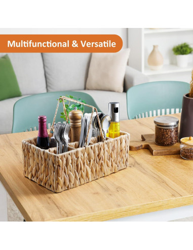 Caddy de Mimbre para Cubiertos YCXNBHH 35.5x20.3x14 cm