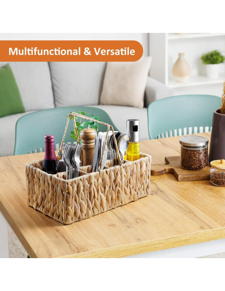 Caddy de Mimbre para Cubiertos YCXNBHH 35.5x20.3x14 cm