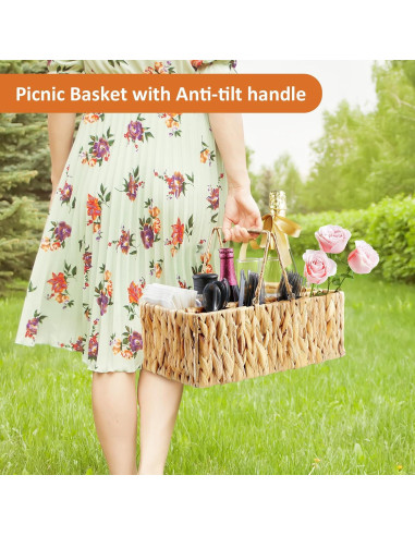 Caddy de Mimbre para Cubiertos YCXNBHH 35.5x20.3x14 cm