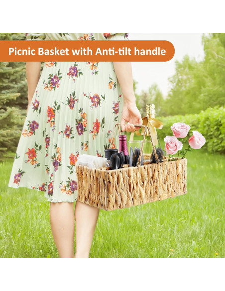 Caddy de Mimbre para Cubiertos YCXNBHH 35.5x20.3x14 cm