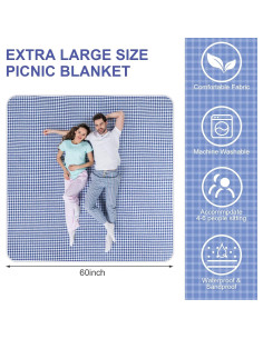 Kit de Picnic Blushtier con Cesta de Madera y Alfombra Impermeable 2