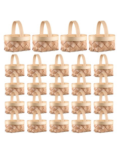 Mini Cestas de Madera Tejidas DOITOOL - 24 Piezas 12x10 cm