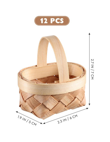 Mini Cestas de Madera Tejidas DOITOOL - 24 Piezas 12x10 cm
