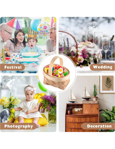 Mini Cestas de Madera Tejidas DOITOOL - 24 Piezas 12x10 cm