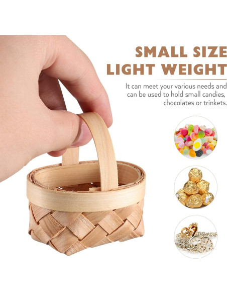 Mini Cestas de Madera Tejidas DOITOOL - 24 Piezas 12x10 cm