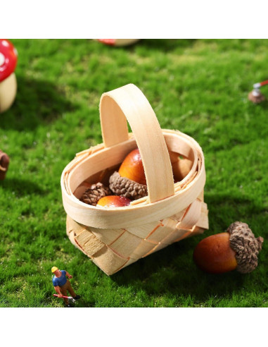 Mini Cestas de Madera Tejidas DOITOOL - 24 Piezas 12x10 cm