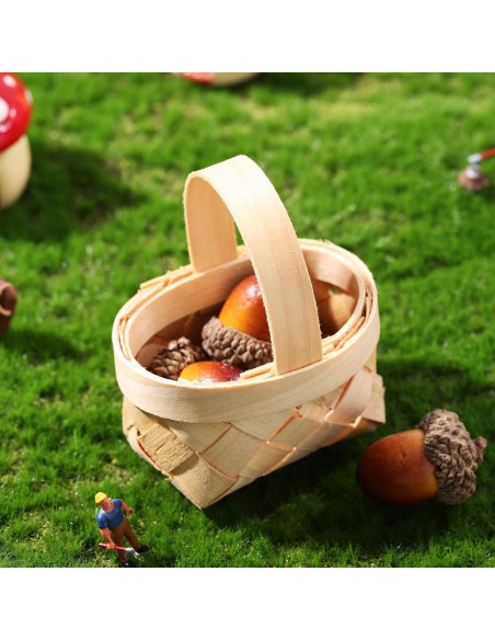 Mini Cestas de Madera Tejidas DOITOOL - 24 Piezas 12x10 cm