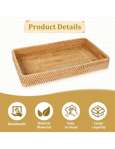 Cesta de Almacenamiento de Mimbre SynHHergyx 37x23x5 cm