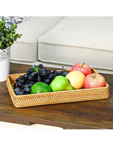 Cesta de Almacenamiento de Mimbre SynHHergyx 37x23x5 cm