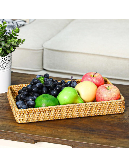 Cesta de Almacenamiento de Mimbre SynHHergyx 37x23x5 cm