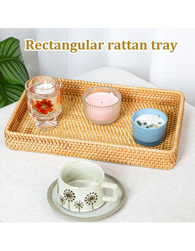 Cesta de Almacenamiento de Mimbre SynHHergyx 37x23x5 cm